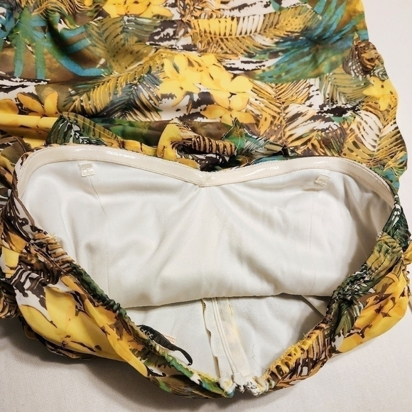 Forever 21 Tropical Print Chiffon Strapless Mini Dress Small - Picture 10 of 13